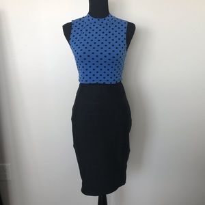 Bandage Style Stretch Pencil Skirt w/ Gold Zipper